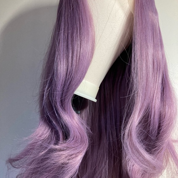 Long Purple Wavy Lace Front Wig - Picture 13 of 15